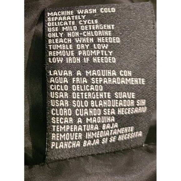 d.e.t.a.i.l.s. INTL Womens Pea Coat Medium Lined Hooded Button Up Black White - Picture 9 of 9